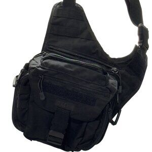5.11 Tactical Crossbody Bag Black Nylon Multi-Pocket carrier with bottle pouch